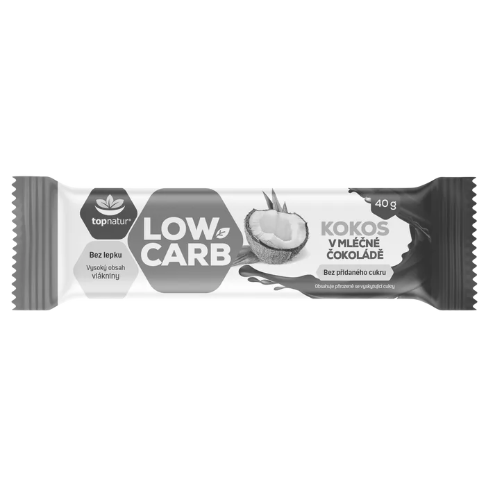 Topnatur Low Carb Tyčinka kokos v čokoládě 40 g